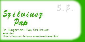 szilviusz pap business card